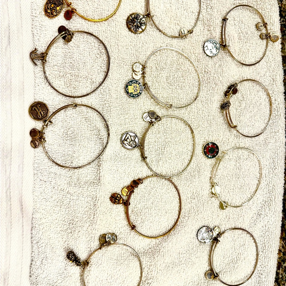 Alex and Ani Gold and Silver Charm Bracelets- Bundle